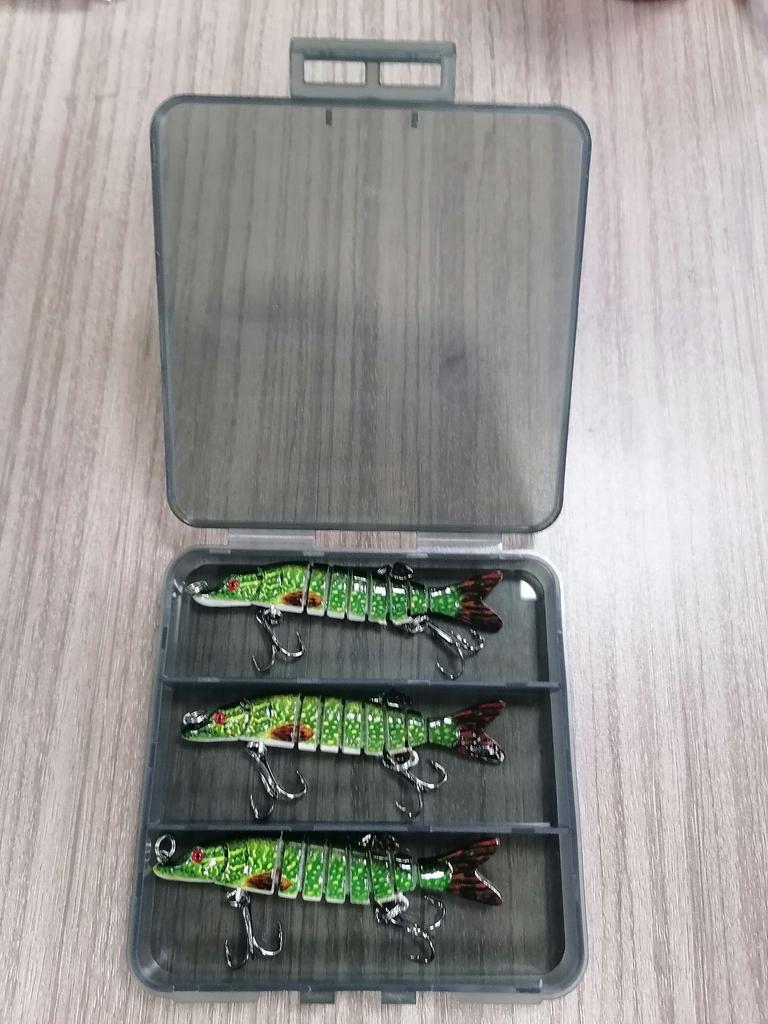 Free Shipping Bionic Dogfish 90mm/6.8g Multi-Section Lure for Cockroach, Bass, and Freshwater Fishing