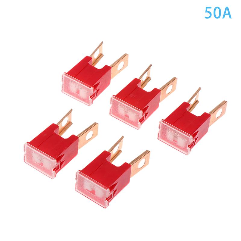 5Pcs Car Square External Plug-In Long Foot Fuses 20-120A Square Car Fuse Box Waterproof Sockets