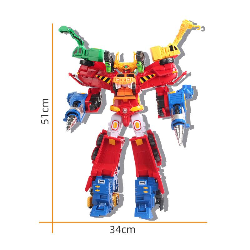 6 IN 1 Carbot Transformation Robot Toys Action Figures Deformation Engineering Car Truck Dump Crane Vehicle Toy
