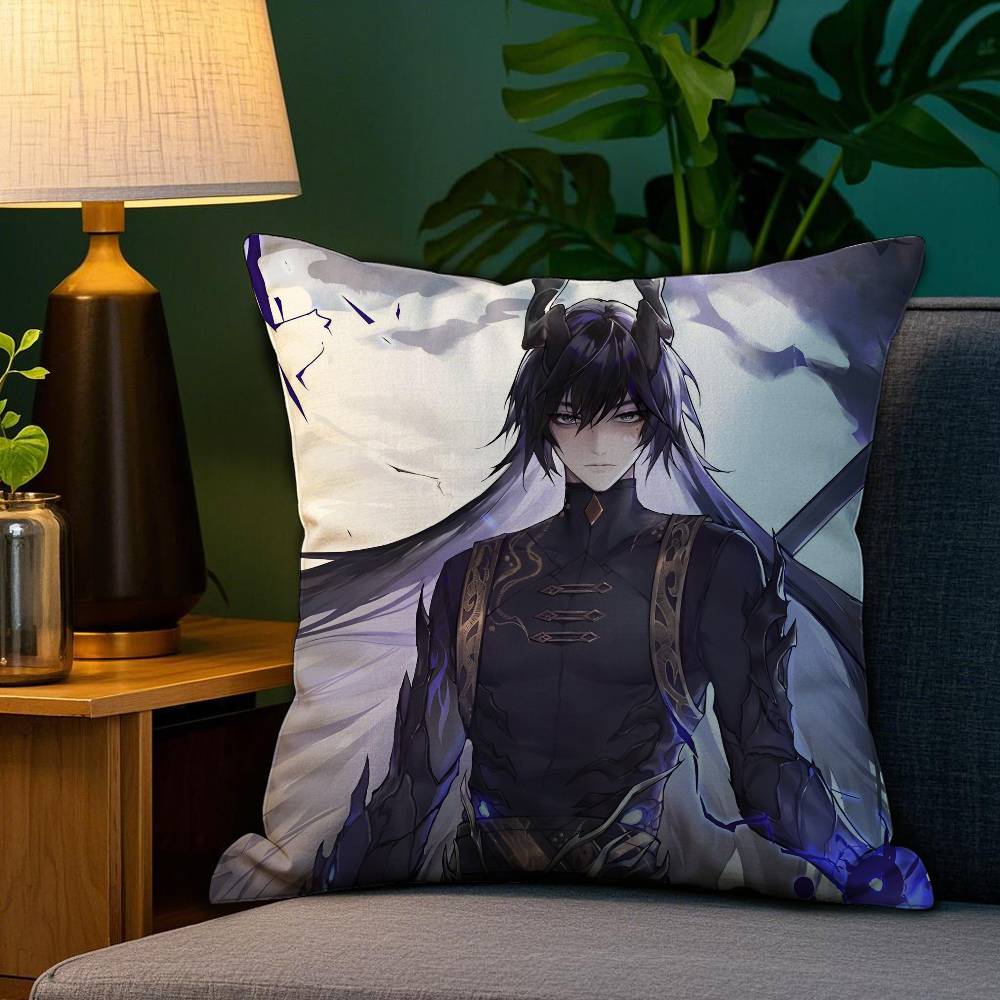 Anime Spiel D-Duett N-Nacht A-Abgrund Kissenbezug Anti-Hausstaubmilben Kissenbezug Unsichtbarer Reißverschluss seidig kurzer Plüsch Sofakissenbezug