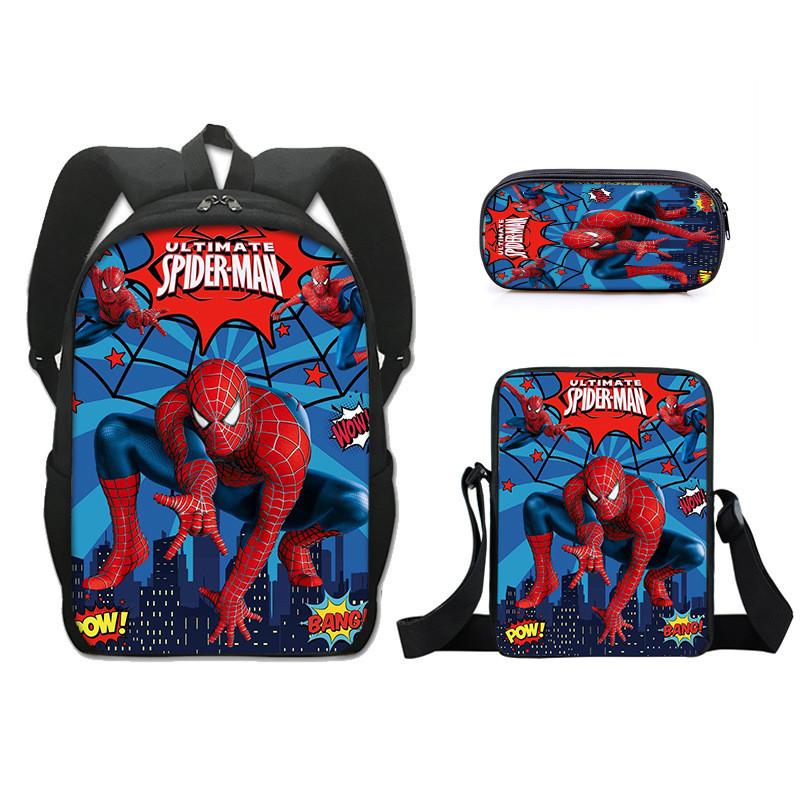 Spider Man Backpack Set With Lightweight Durable Material For School Students And Commuters