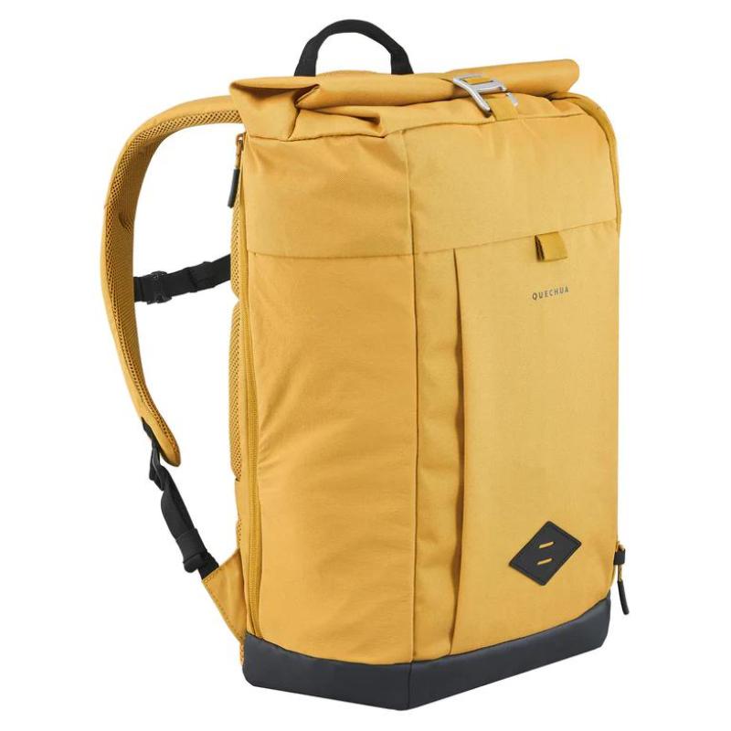 DECATHLON 23L Quechua NH Escape 500 Roll Top Hiking Bag Outdoor Bag School Bag Backpack Polyester Yellow Ochre Unisex Couple Style
