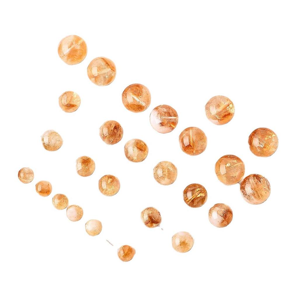 Natural Yellow Citrine Round Loose Beads for DIY Bracelets, Necklaces, and Accessories