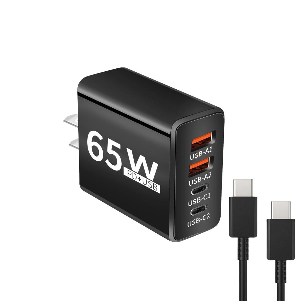 65W USB C Charger Fast Charge Type C PD Quick Charging Wall Adapter with USB To Type C Data Cables Adapter EU/US Plug Charger