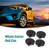 ACROPIX 4pcs Car Tire Wheel Center Hub Cap Cover with Badge Sticker 5 Lugs Universal 60mm Diameter Black