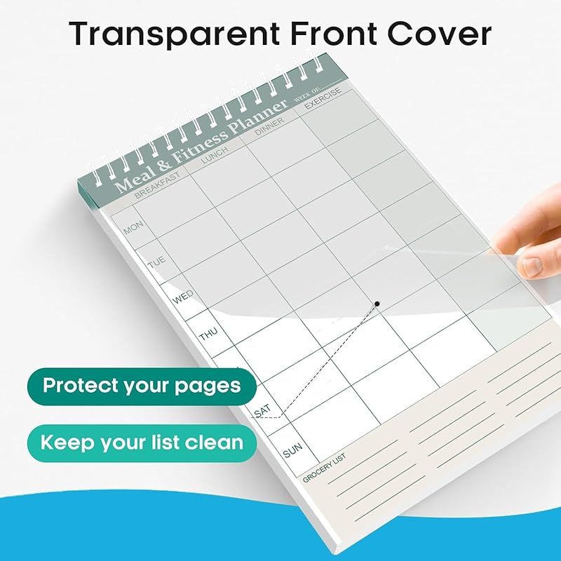 

Accuprints A5 Weekly Fitness Meal Planner Notepad With Exercise Shopping List 50 Sheets In A Pad, Size - 5.8 X 8.2 Inch A5