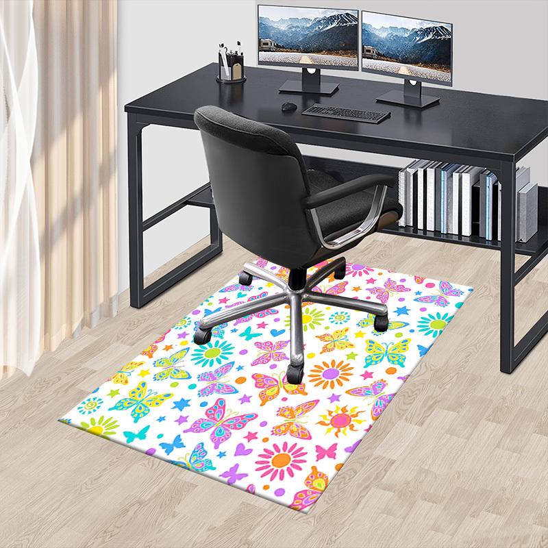 1PC Butterflies Flowers Extra Large Non-Slip Floor carpet, Office, family, bedroom, Studio - Large Area RugJ0375