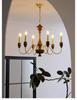 Mid-Century French Retro Candle Chandelier - Solid Wood, Ideal for Living Rooms, Dining Areas, and Bedrooms