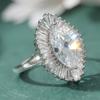 Fashion Sparkling Design Full Synthetic Zirconia Eye Shaped Ring for Women's Elegant Classic Banquet Wedding Engagement Jewelry