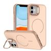 KEYSION Matte Skin Feel Lens Stand Phone Case for Magsafe for iPhone 11 12 Pro Max Magnetic Wireless Charging Shockproof Cover