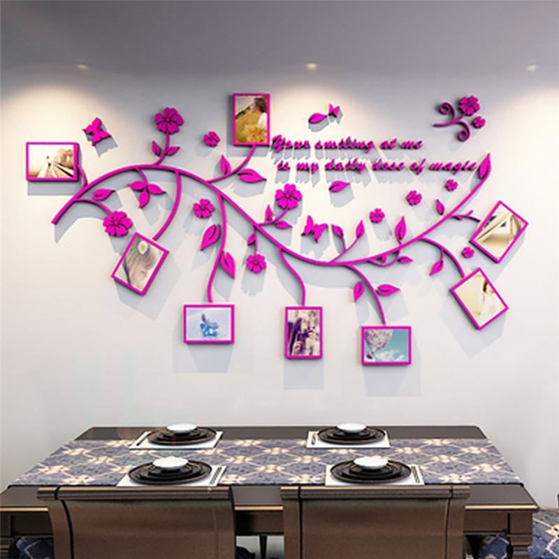 3D DIY Photo Frame Family Photo Acrylic Sticker Wall Decals Adhesive PVC Wall Stickers Mural Art Home Decor