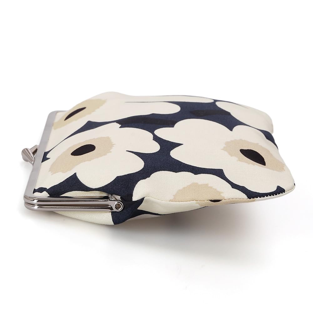 Marimekko Women's Mini Unikko Cosmetic Pouch, Puorica Succaro, Cosmetic Pouch, Small Item Holder, 74530 518, Midnight Blue [Used]