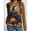 Autumn Women's Halloween T-Shirt Fashion Long Sleeve Party Tops Casual Spooky 3D Printing Loose Shirts OverSized Clothing