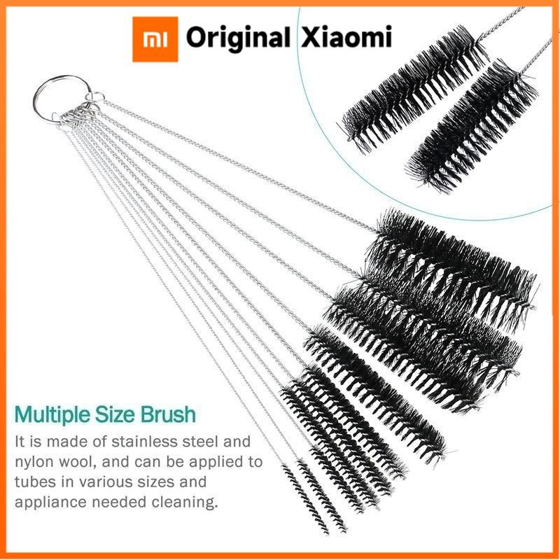 Xiaomi 10pcs/set Multifunctional Portable Stainless Steel Household Bottle Brushes Cleaner Glass Washing Tube Cleaning Brush Set