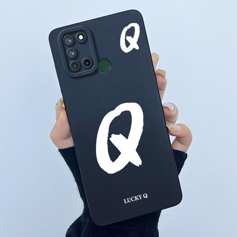 Casing For Realme 7i 7 i RMX2103 Realme C17 RMX2101 Phone Case Lucky Initial Letter Silicone Matte Soft Shockproof Bumper Cover