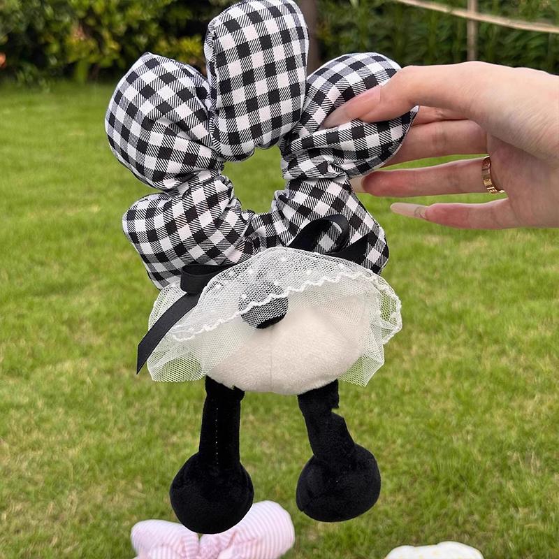 Cartoon Lower Body Of Animal Large Flower Scrunchie For Women Girls Sweet Hair Band Headband Hair Tie Cute Hair Accessories