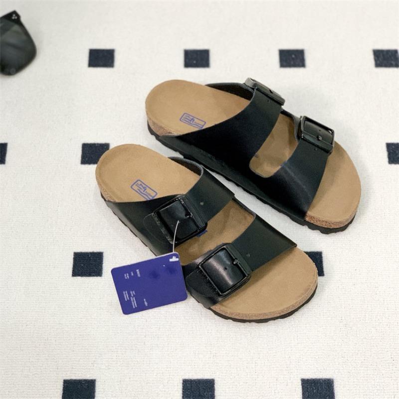 

Летние новые шлепанцы сандалии на пробковой платформе из коровьей кожи Boken мужская уличная обувь 40 чёрный
