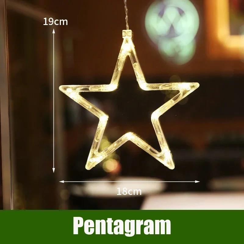 LED Christmas Lights String Decorative Lights Santa Claus Display Window Suction Cup Lights Christmas Tree Colored Lights