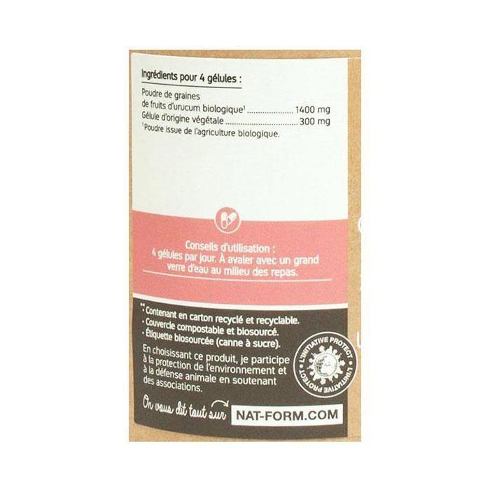 Nat &amp; Form Écoresponsable Urucum Bio 200 gélules végétales