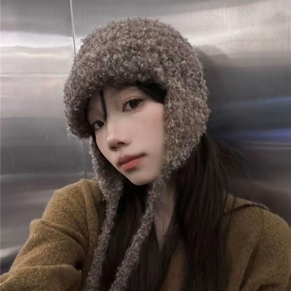 Winter Hat for Women Cute Little Lei Feng Hat with Face  Ear Protection Woolen Hat Warm Knitted Hat Korean Version  Versatile Cold Hat  Trendy