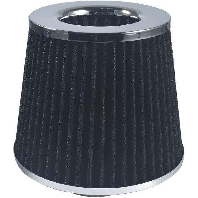 Universal 2.5" 63.5mm High Flow Cold Air Intake Filter Fit for Most Cars Intake Piping - Washable Aluminum Cone Design with Stainless Steel Clamp