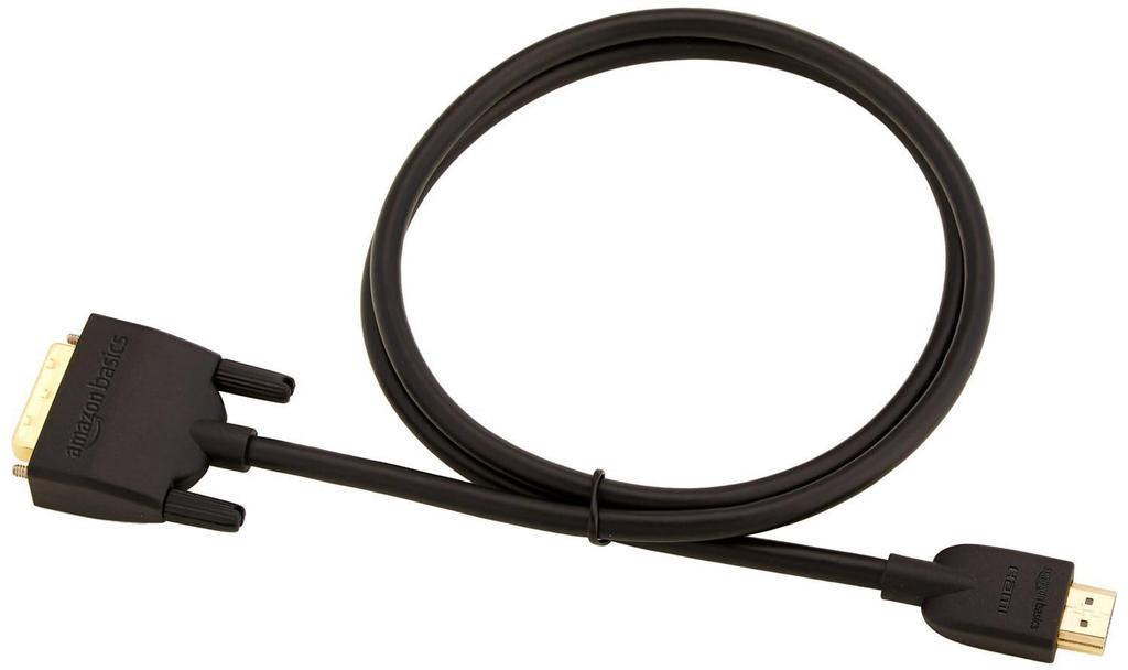 Amazon Basic HDMI A to DVI Conversion High A Male to DVI Single Black (Male) Cable, Bi-Directional, Speed, 0.9m (Type 24-Pin Male), 1080P,