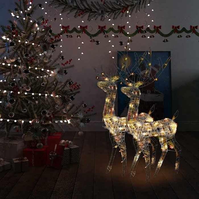 VidaXL 2x Décorations de Noël de Renne Ornement de Noël Rennes Lumineux Décoration de Fête Maison Intérieur Acrylique 120 cm 3154351