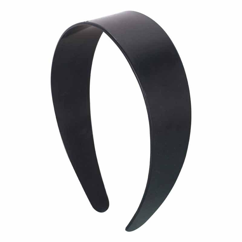 

Черная пластиковая обернутая повязка для волос Широкий плоский пластиковый аксессуар для волос без зубцов