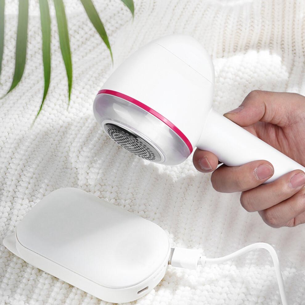 Fabric Shaver Rechargeable Lint Remover with Three Leaf Whirlwind Blades Efficient Clothes Shaver for Sweaters Furniture Portable Hair and Lint Remove