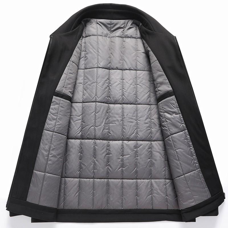 Men's Winter Lapel Jacket - Cotton Coat for Business, Middle-Aged & Elderly