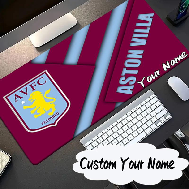 Custom Name Mouse pad Aston Villa Crest Design Mouse pad, Gaming Mouse Pad, keyboard pad, Desk Decor for computer notebook Fan Birthday Gift