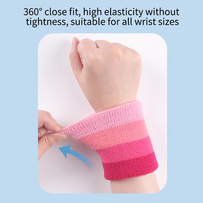 Sports Wristbands Nylon Sweatband Breathable Wrist Sweat Bands for Tennis Soccer Basketball