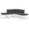 VidaXL Garden Lounge Set with Cushions 5 Pcs, Patio Sofas, Furniture Set, Outdoor Terrace Furniture, White 3216966