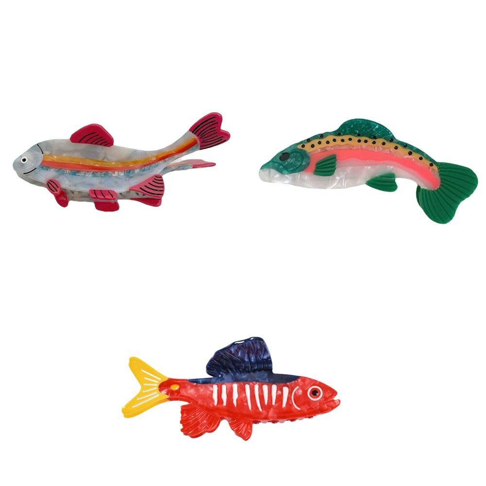 Acetic Acid Ocean Animal Hair Clip Cute Geometry Shark Clip Small Fish Hair Claw  Female