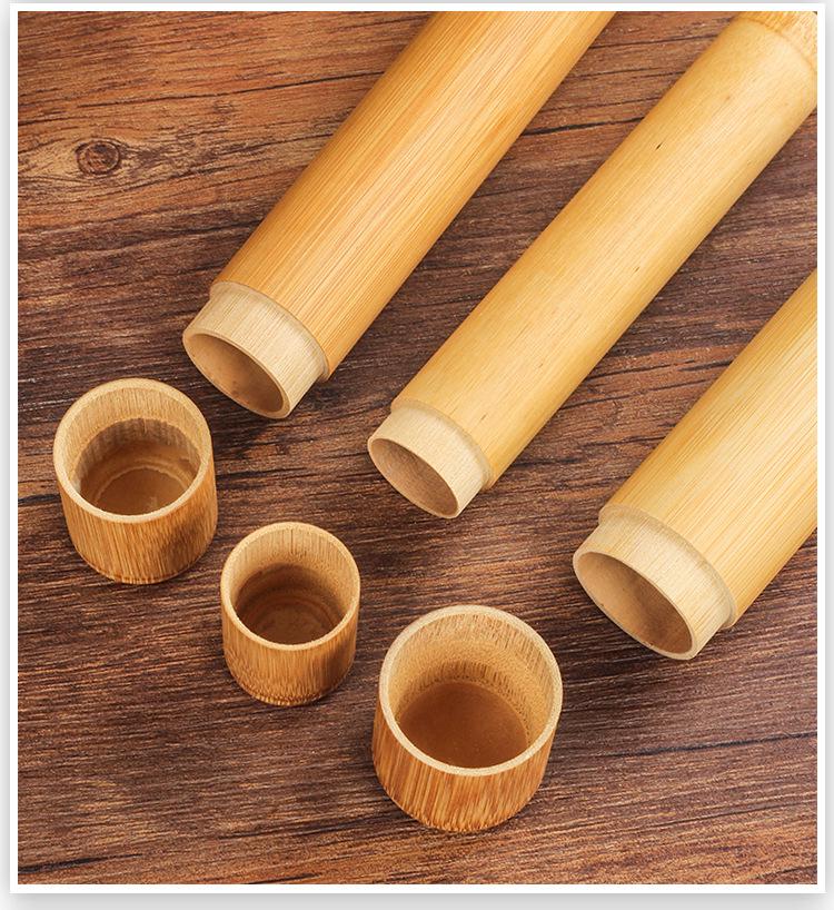 Portable Bamboo Cigar Humidor: Carbonized Tube, Moisture-Proof, Travel-Ready Storage Box