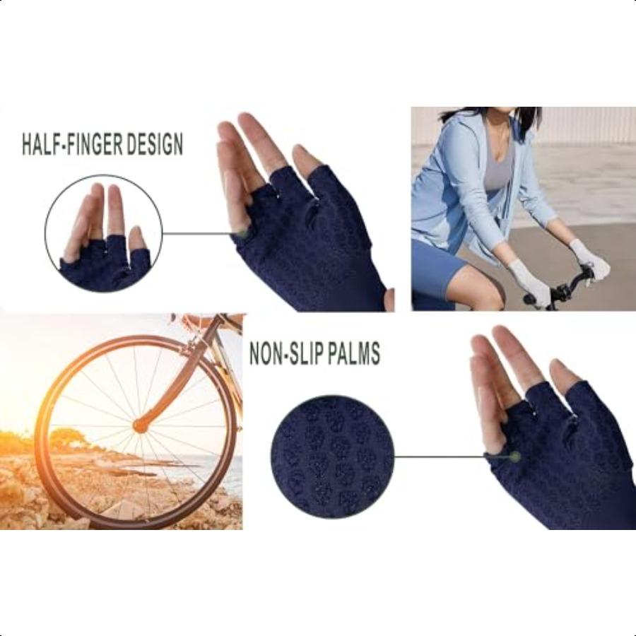 Men's Women's SPF Fingerl Gloves Mittens Sun Protection Unisex Driving Gloves UPF 50+ With Silicone Gel