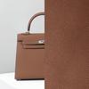 The Second Generation Kelly Bag Palm Pattern Cowhide Shoulder Bag Women's Leather Versatile Commuter Messenger Portable Kelly Bag