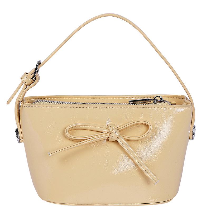 New Sweet and Fashionable Bow Bucket Women's Bag Shoulder Oblique Span Small Bag Simple Trendy Bag