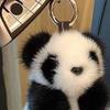 1/2Pcs Plush Panda Keychain Pendant Wallet Key Ring Car Key Holder Lightweight Soft Bag Pendant Panda Key Ring