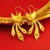 Phoenix Dance Gold-Plated Earrings for Women - Chinese Style Bridal Wedding Earrings