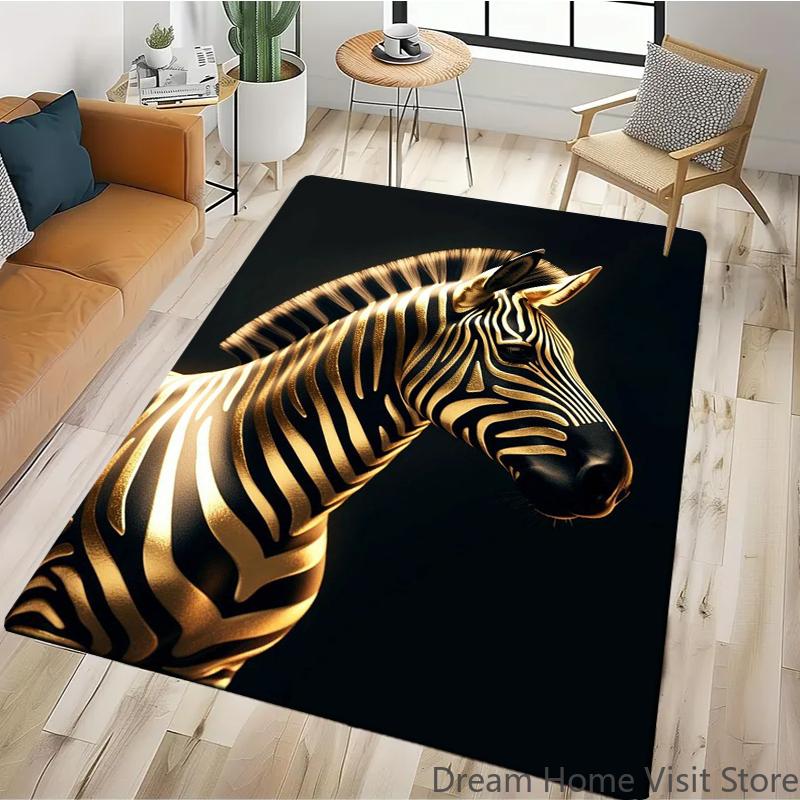 Black Gold Eagle Lion Carpet For Living Room Sofa Floor Cushions Modern Home Rug For Children's Bedroom Play Carpet Camping Mat