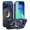 Hülle für iPhone 17 Pro Max - TPU+PC, Blau, Mit Ständer