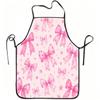 1pc Pink Bowknot And Flower Print Apron, Durable And Easy To Clean, Adjustable Waistband, Polyester Material, for Kitchen Cooking, Gardening, Orchard 