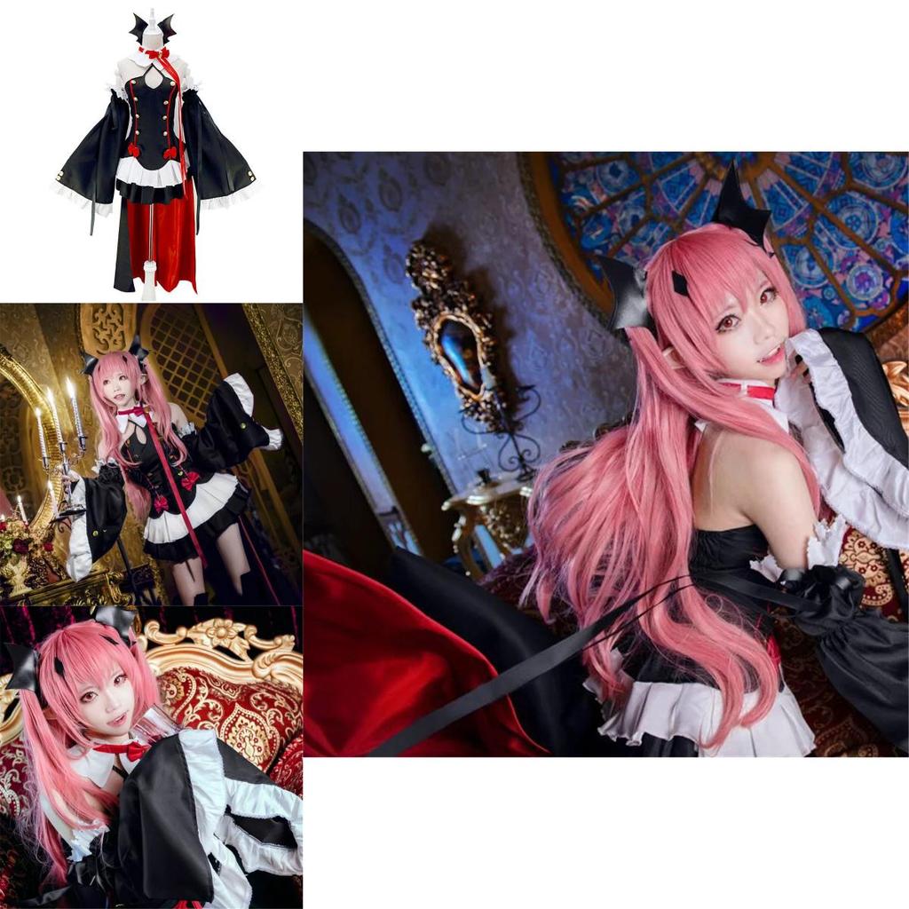 Елегантна сукня для косплею вампіра Крул Тепеш з аніме «Сераф кінця» чорного кольору