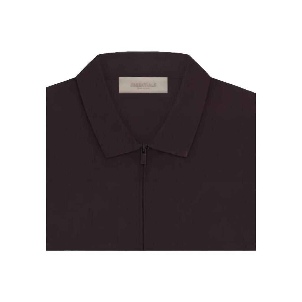 Fear of God Essentials Fleece Collared Zip-Up Shirt Jacket Men Jackets Plum 202BT224195F