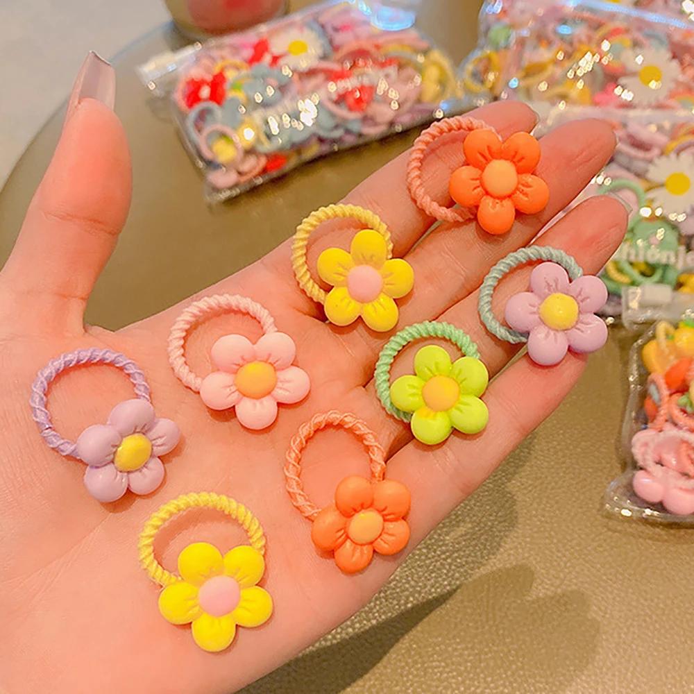 10pcs/Set New Rubber Band for Children Cartoon Hair Band New High Elasticity Sweet Cute Baby Hair Rope Girls Hair Accessories