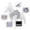 Dog Plaid Vest with Reflective Stripes Dog Harness Leash Pet Doggy Cat Supplies