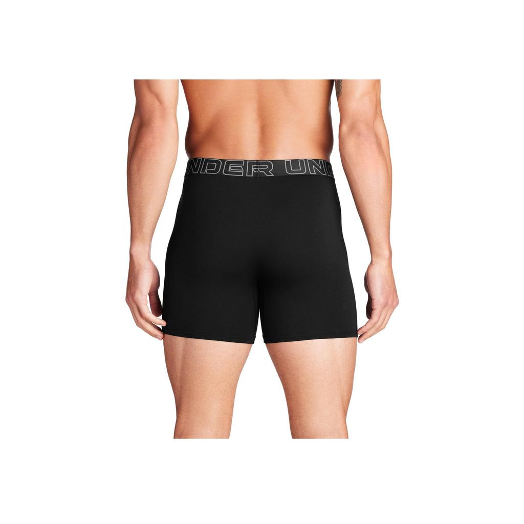 Under Armour Elastic Letter Logo Slim Fit Boxer Briefs 3 Pack Men underwear Black 1387425-001