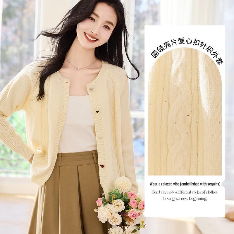 VICTORIA&VERA Heart Button Knit Cardigan