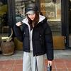Women's Short Cotton-padded Twill Hooded Winter Jacket